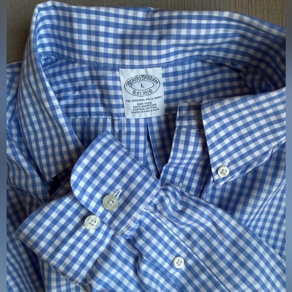 Brooks Brothers Light Blue Gingham Shirt